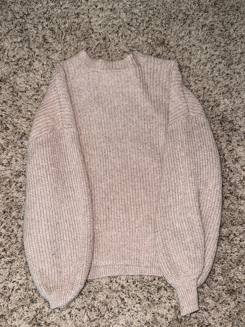 Forever 21 Women's Light Taupe Crewneck Chunky Knit Sweater